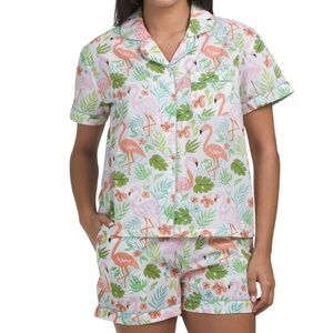 Mahagony Flamingo Print Women's Pajama Set